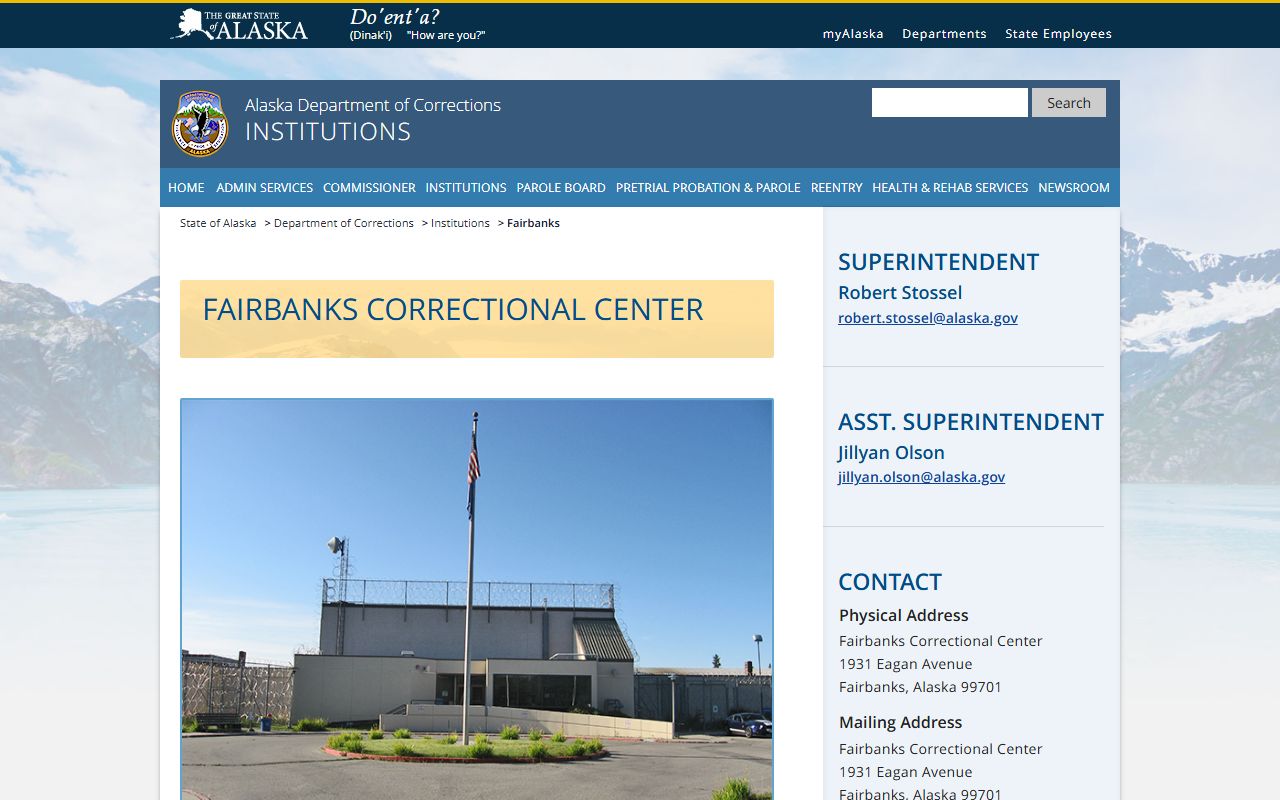 Fairbanks North Star Borough Fairbanks Correctional Center bench warrants screenshot