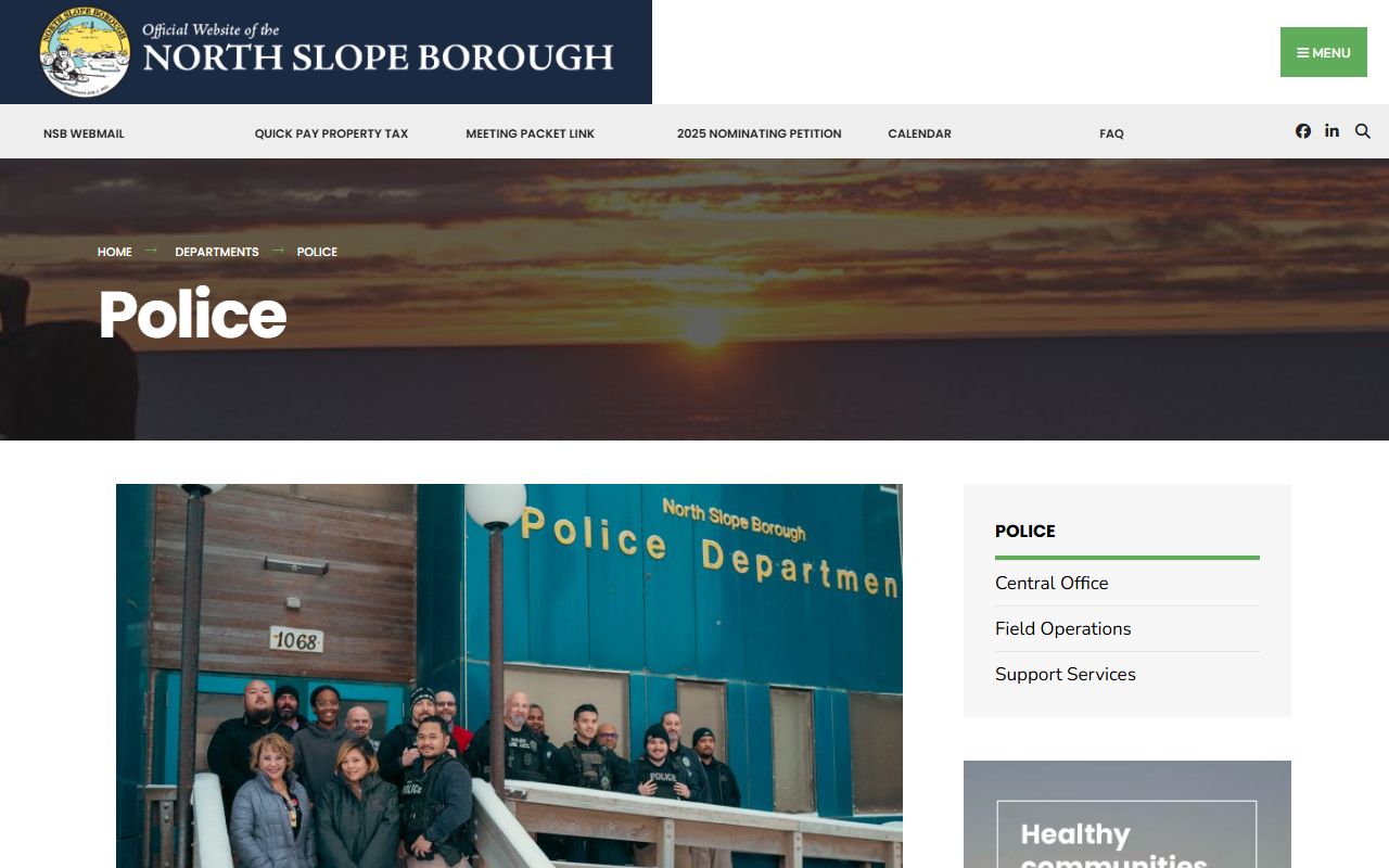 North Slope Borough Police Department bench warrants page screenshot